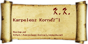 Karpelesz Kornél névjegykártya